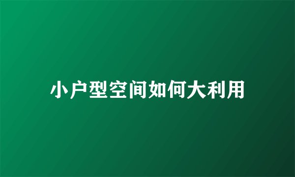 小户型空间如何大利用