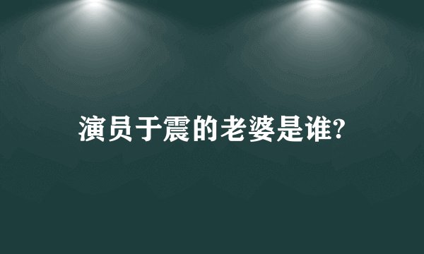 演员于震的老婆是谁?