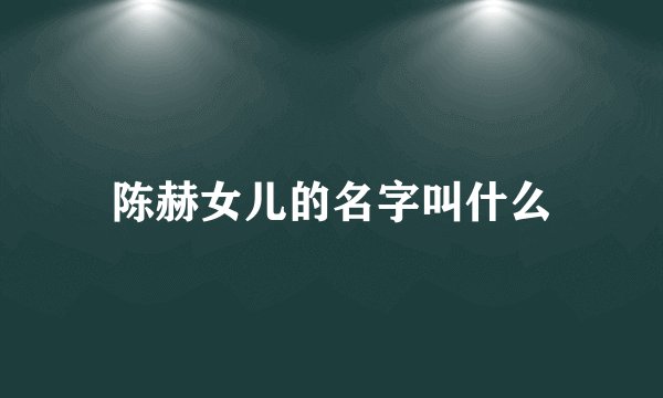 陈赫女儿的名字叫什么