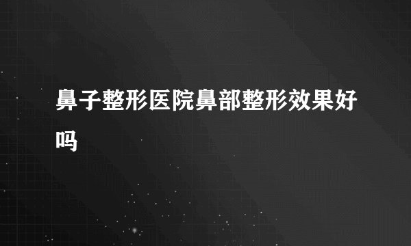 鼻子整形医院鼻部整形效果好吗