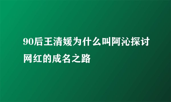 90后王清媛为什么叫阿沁探讨网红的成名之路