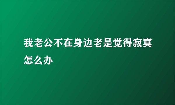 我老公不在身边老是觉得寂寞怎么办