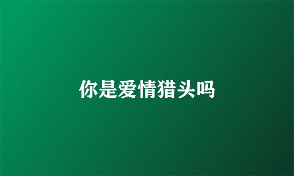 你是爱情猎头吗
