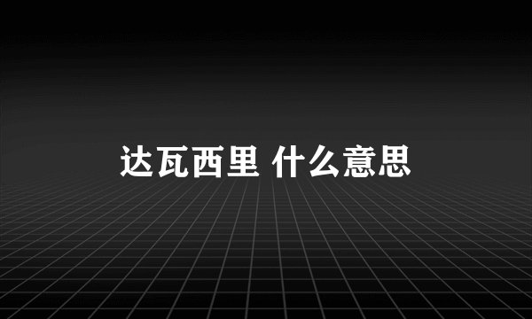 达瓦西里 什么意思