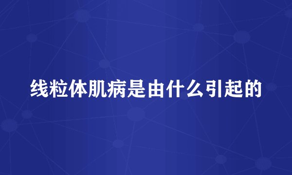 线粒体肌病是由什么引起的