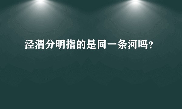 泾渭分明指的是同一条河吗?