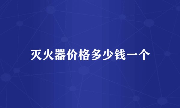 灭火器价格多少钱一个