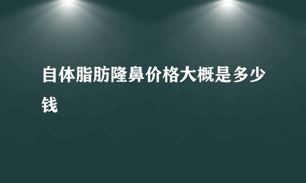 自体脂肪隆鼻价格大概是多少钱