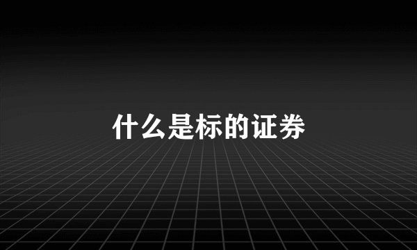 什么是标的证券