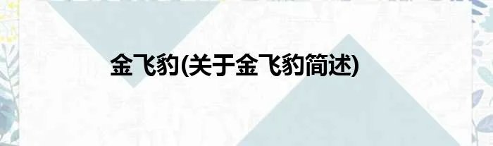 金飞豹(关于金飞豹简述)