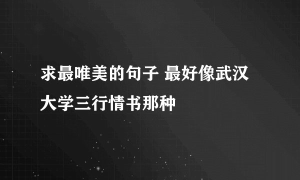求最唯美的句子 最好像武汉大学三行情书那种