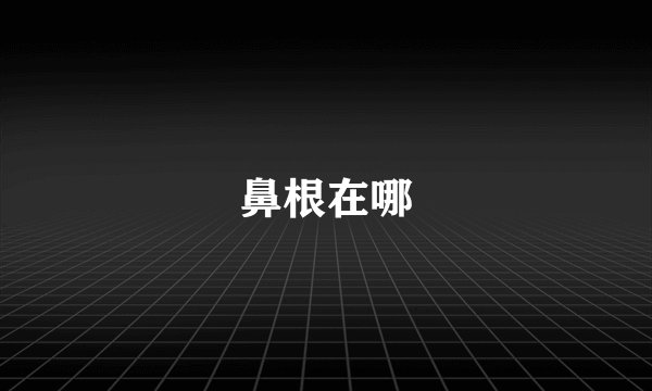鼻根在哪