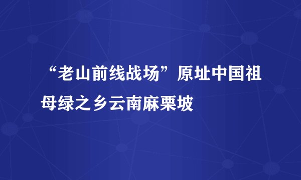 “老山前线战场”原址中国祖母绿之乡云南麻栗坡