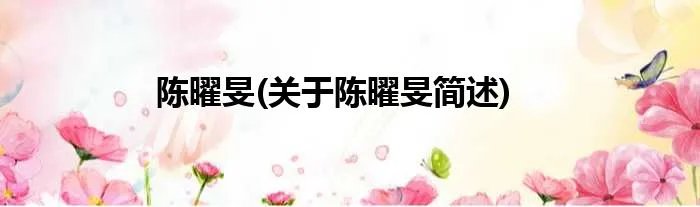 陈曜旻(关于陈曜旻简述)