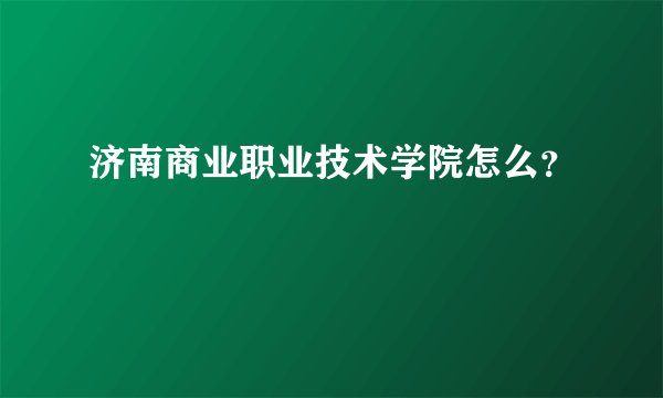 济南商业职业技术学院怎么？