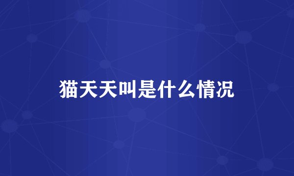 猫天天叫是什么情况