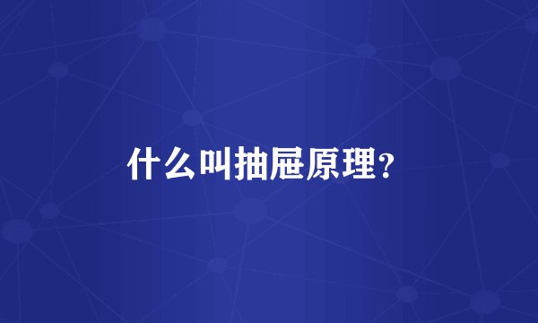 什么叫抽屉原理？