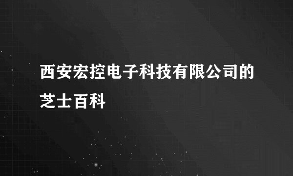 西安宏控电子科技有限公司的芝士百科