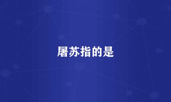 屠苏指的是