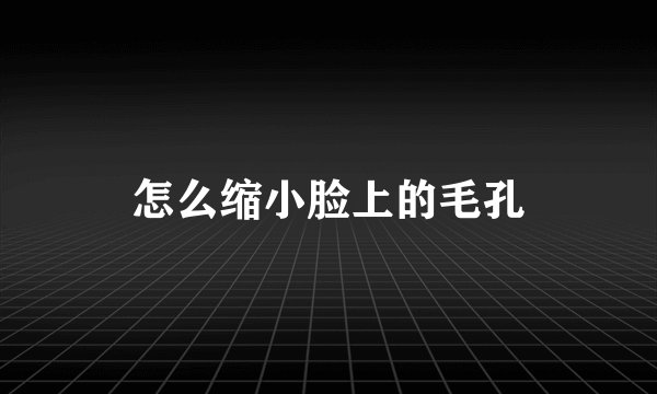 怎么缩小脸上的毛孔