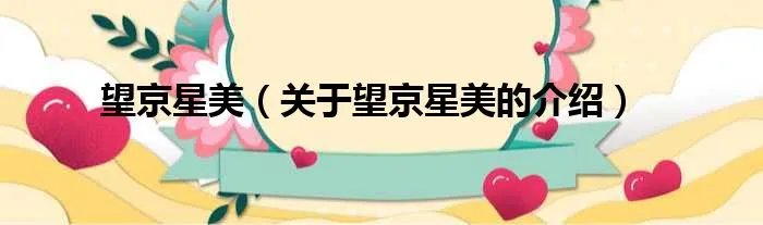 望京星美（关于望京星美的介绍）