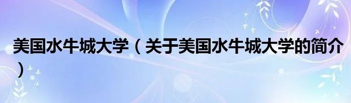 美国水牛城大学(关于美国水牛城大学的简介)