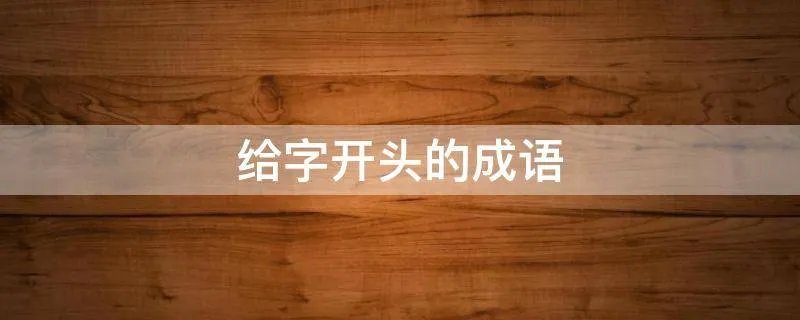 给字开头的成语
