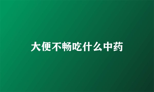 大便不畅吃什么中药