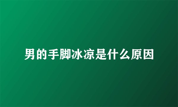 男的手脚冰凉是什么原因