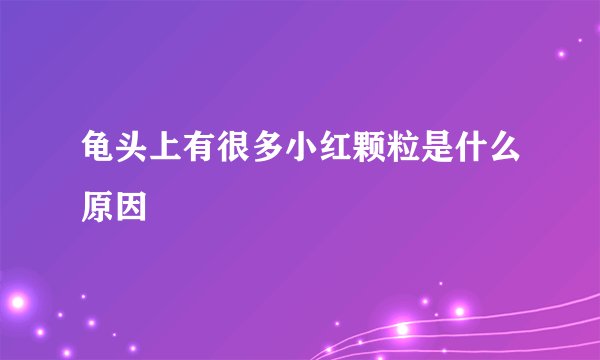 龟头上有很多小红颗粒是什么原因