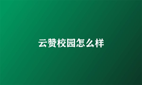 云赞校园怎么样