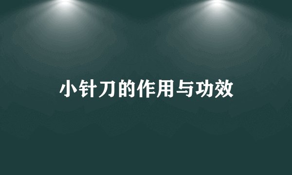小针刀的作用与功效
