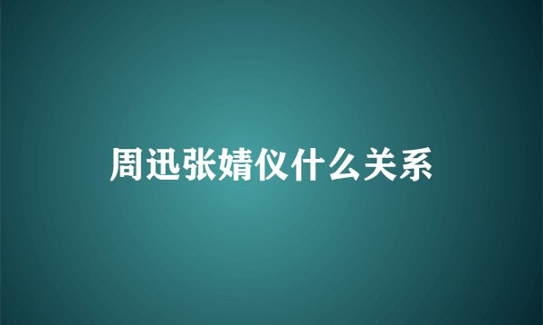 周迅张婧仪什么关系