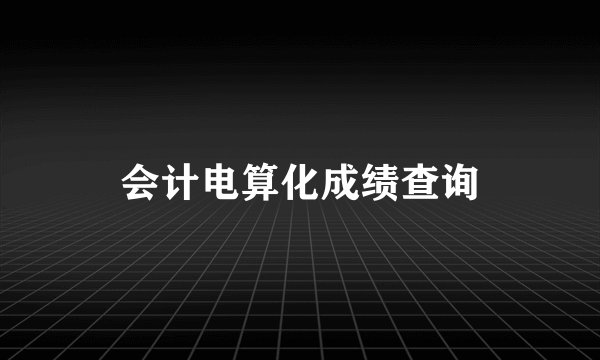 会计电算化成绩查询