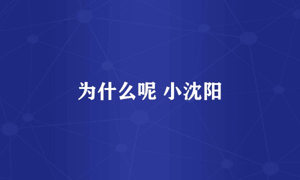 为什么呢 小沈阳