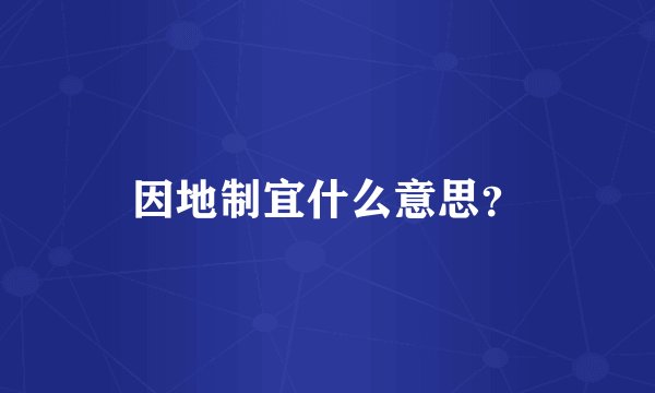 因地制宜什么意思？