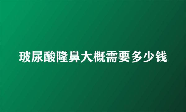 玻尿酸隆鼻大概需要多少钱