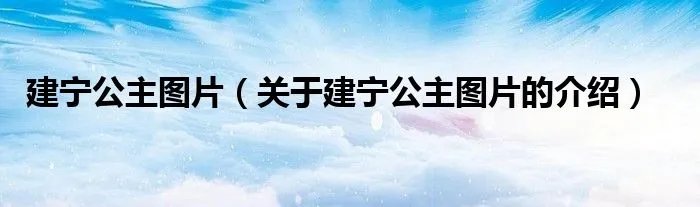 建宁公主图片（关于建宁公主图片的介绍）