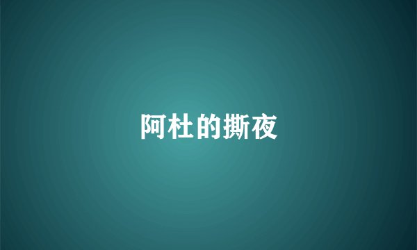 阿杜的撕夜