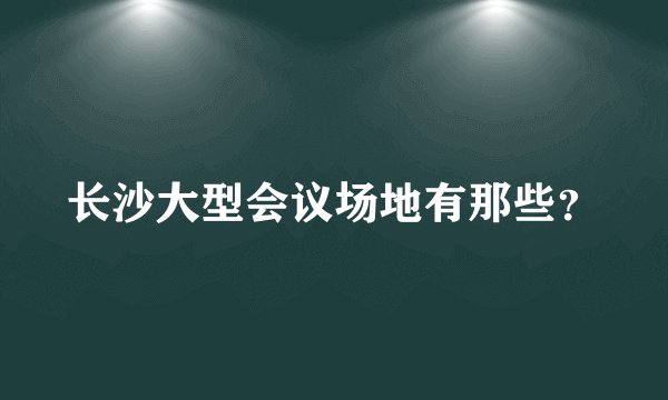长沙大型会议场地有那些？