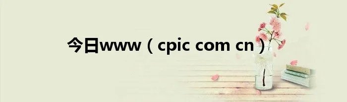 今日www（cpic com cn）