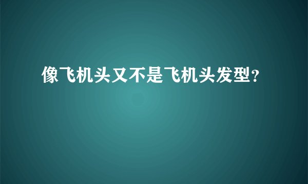 像飞机头又不是飞机头发型？