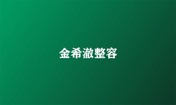 金希澈整容