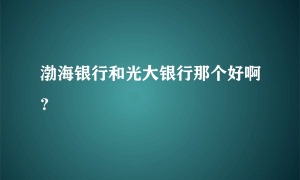 渤海银行和光大银行那个好啊？