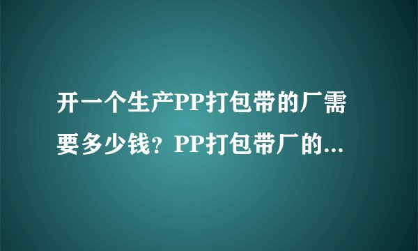 开一个生产PP打包带的厂需要多少钱?PP打包带厂的生产和操作流程应该不困难吧?小弟想自己搞搞。