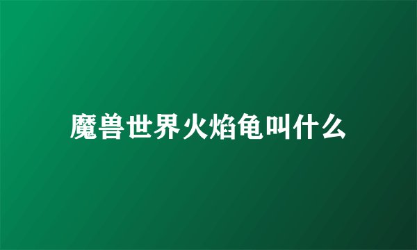魔兽世界火焰龟叫什么