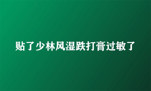 贴了少林风湿跌打膏过敏了