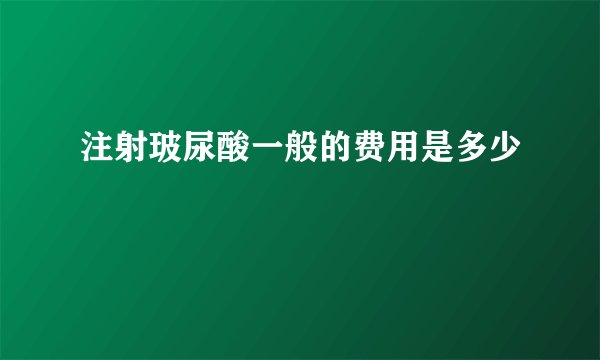 注射玻尿酸一般的费用是多少