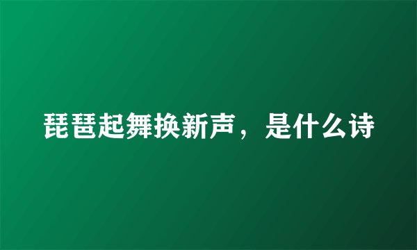 琵琶起舞换新声，是什么诗