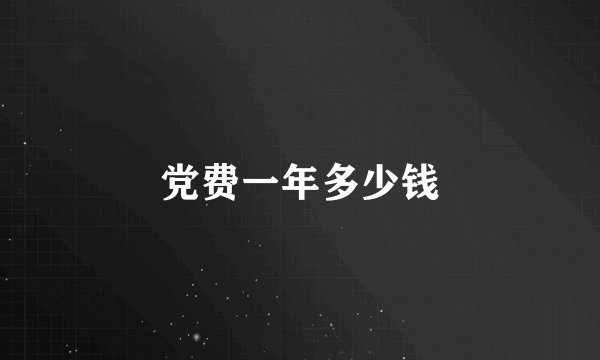 党费一年多少钱